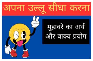 Apna Ullu Seedha Karna muhavare ka arth